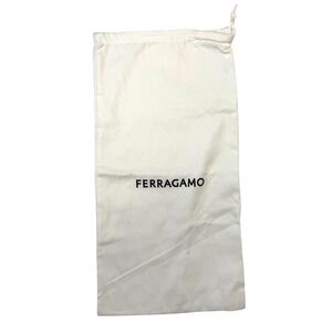 Salvatore‎ Ferragamo White Drawstring Dust Bag 8.5x16 Storage Pouch Accessory
